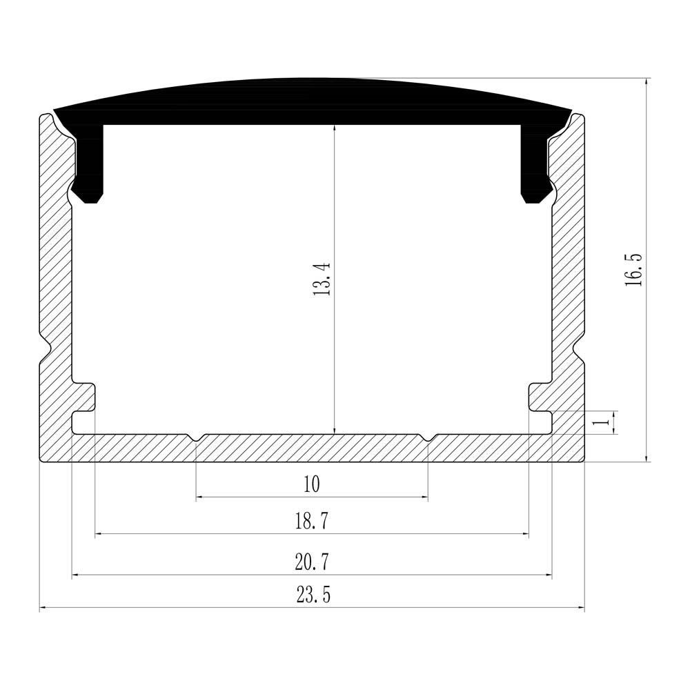 HL-BAPL014H1 Aluminum Profile sizes