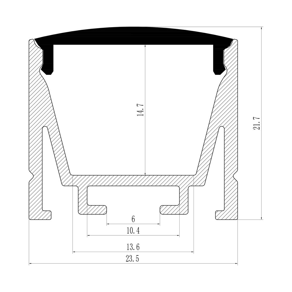 HL-BAPL014H2 Aluminium profielmaten