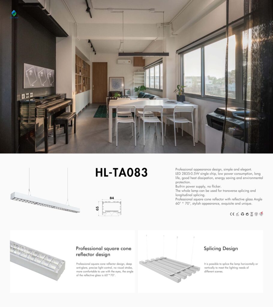 HL TA083 L12 Linear Pendant Light features