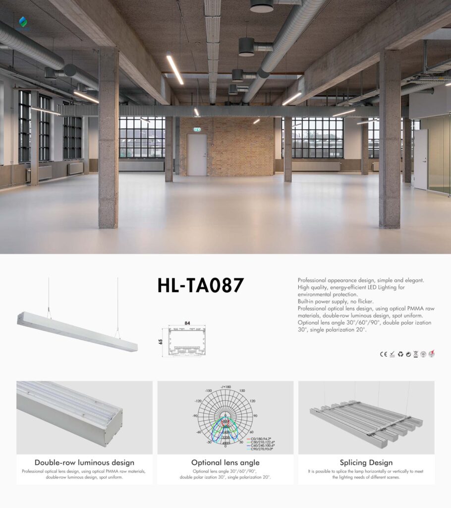 HL TA87 L12 Linear Pendant Light features