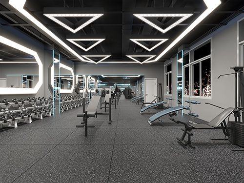 Multiple Triangles In Gym Lighting Applications