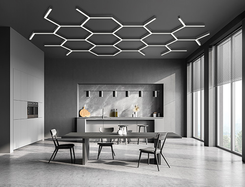 Polygonal Honeycomb Structure Lighting Design