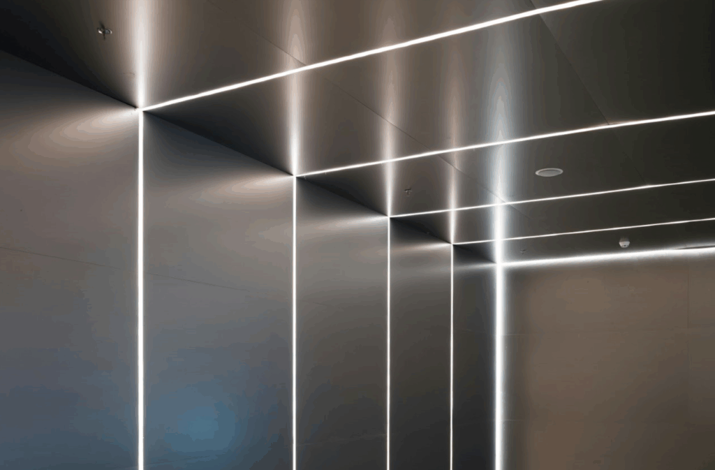 LED lights on drywall