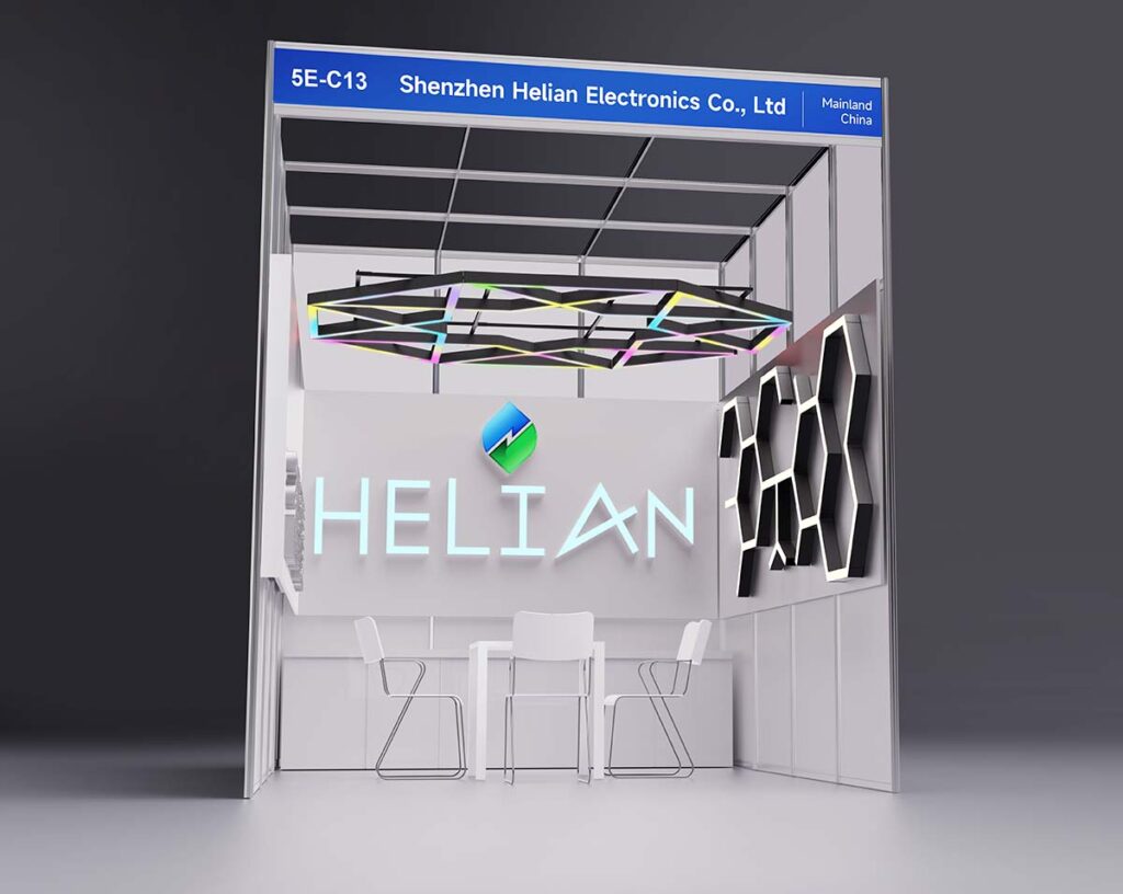 Helian Lighting Illuminates the Future at Hong Kong International Lighting Fair, Leading the New Era of Modular Lighting 1 Helian Lighting Booth Rendering at the Hong Kong Autumn Fair2025