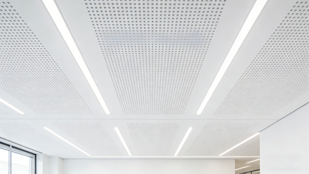 Main-light-free ceiling solution for offices