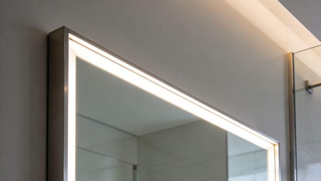 Plaster-in LED profile for bathroom mirror