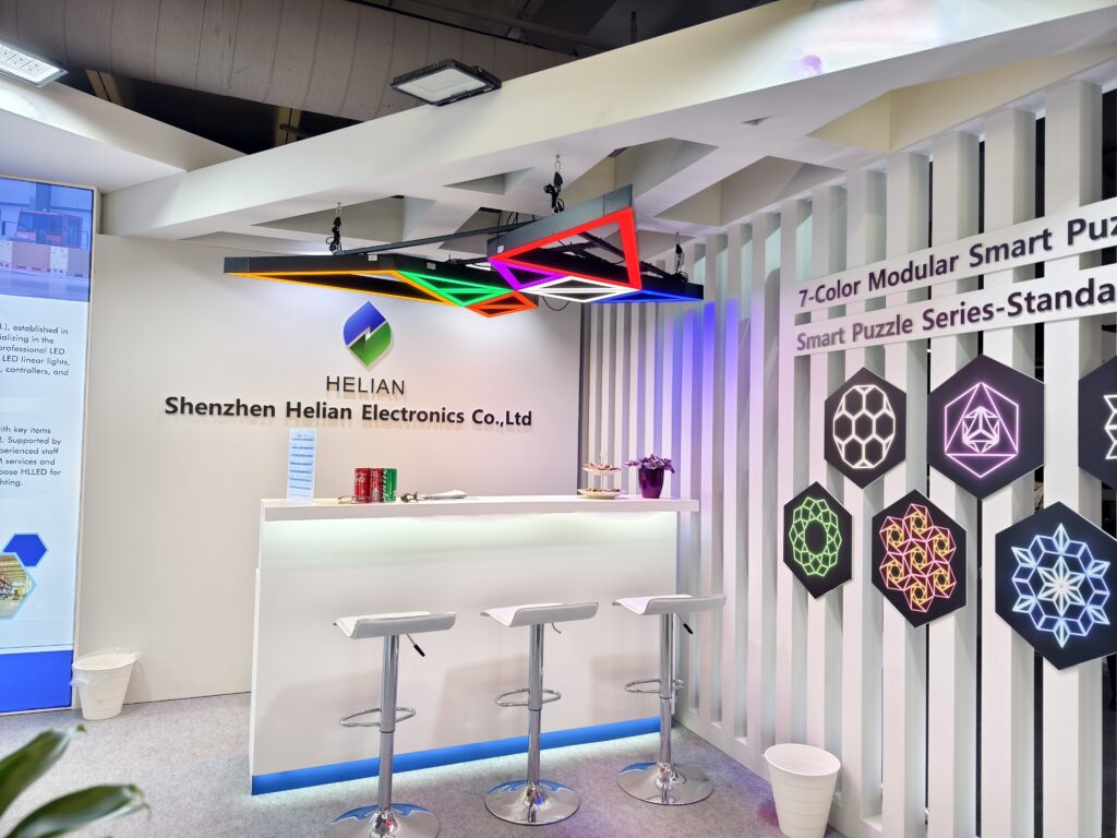 Shenzhen Helian Electronics (HLLED) Successfully Concluded Its Participation in Light + Building 2026 Frankfurt 2 Display of the butterfly designs from the Smart Puzzle series