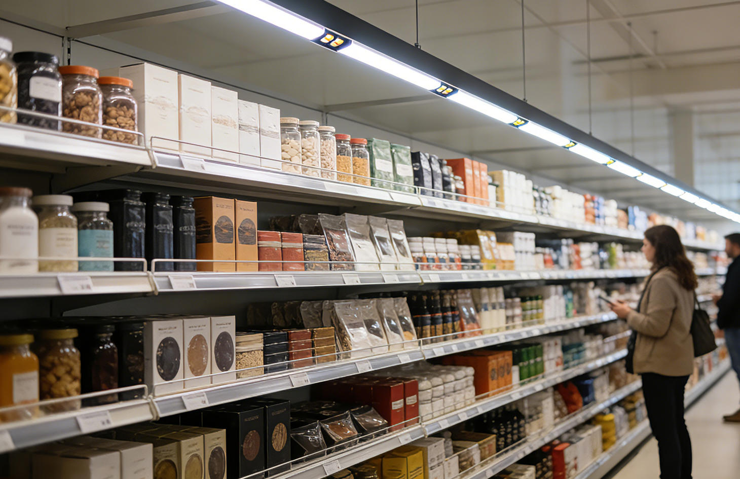 Система непрерывного освещения полок в международной розничной сети