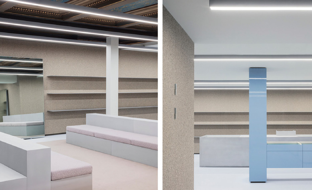 Square tall LED profile HL-A024-3 - installed application example