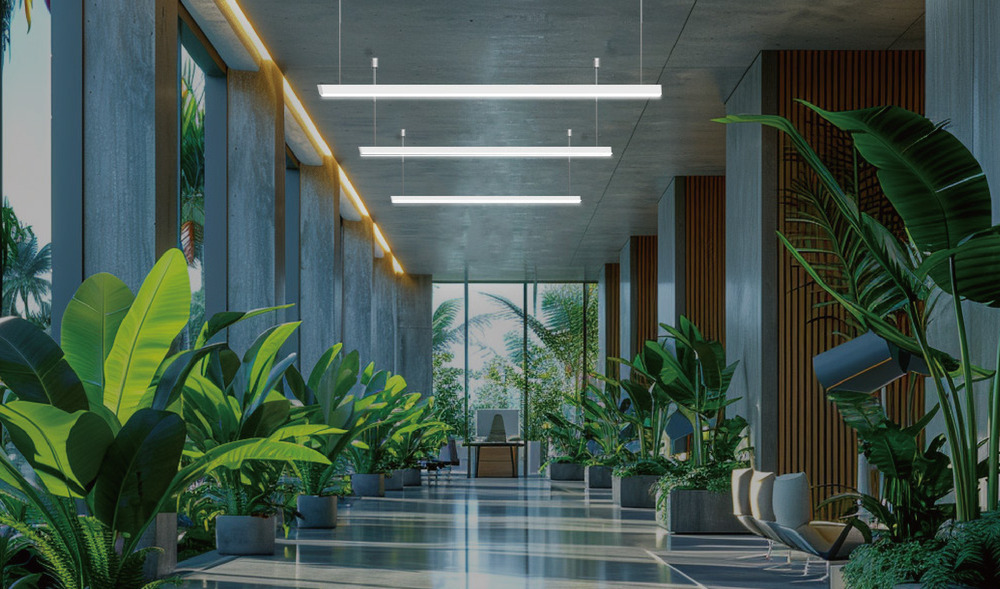 Square wide LED profile HL-B5050 - installed application example