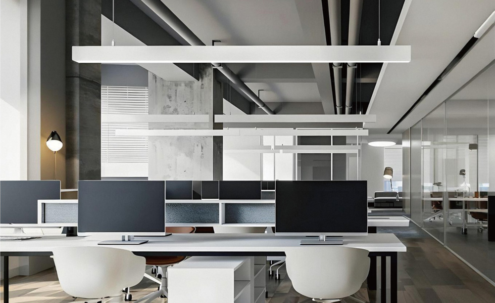Wide surface mounted LED profile HL-B5075KF1 - installed application example