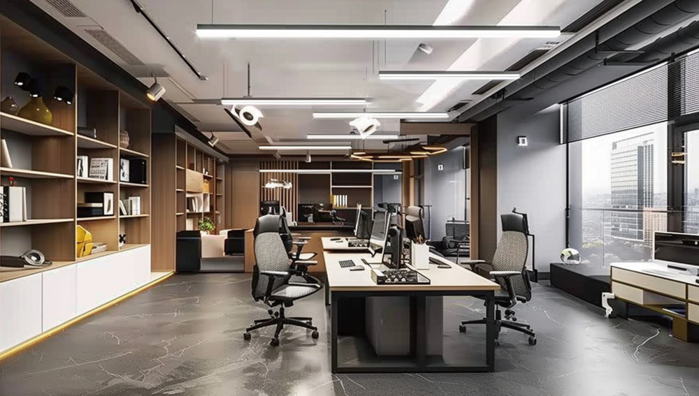 Wide-body surface mounted LED profile HL-B6065 - installed application example