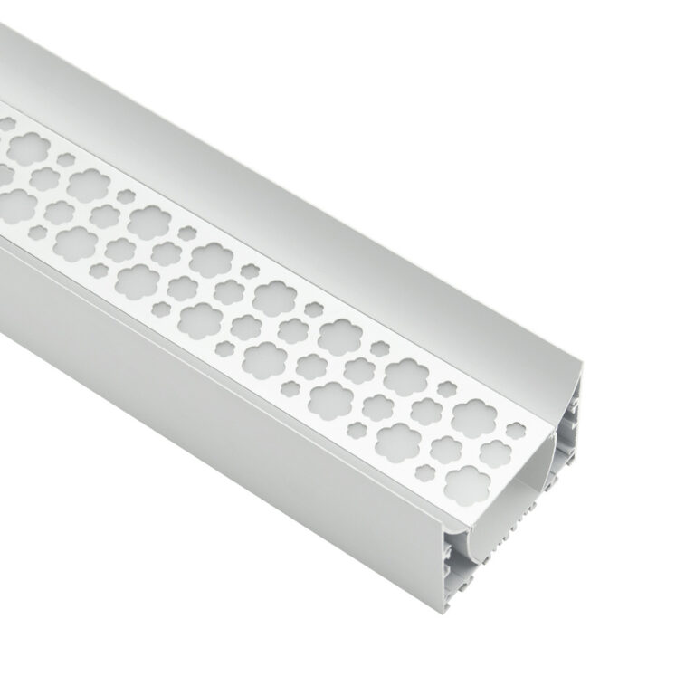 perforated wide LED profile HL-B7555A - 75×55mm extruded aluminum channel for linear LED lighting