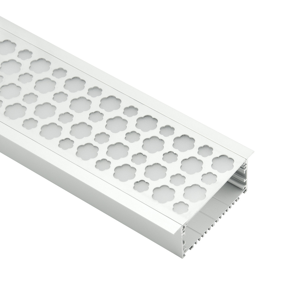HL-B9035A - perforated extra wide strip LED profile, 90×35mm aluminum channel with opal diffuser