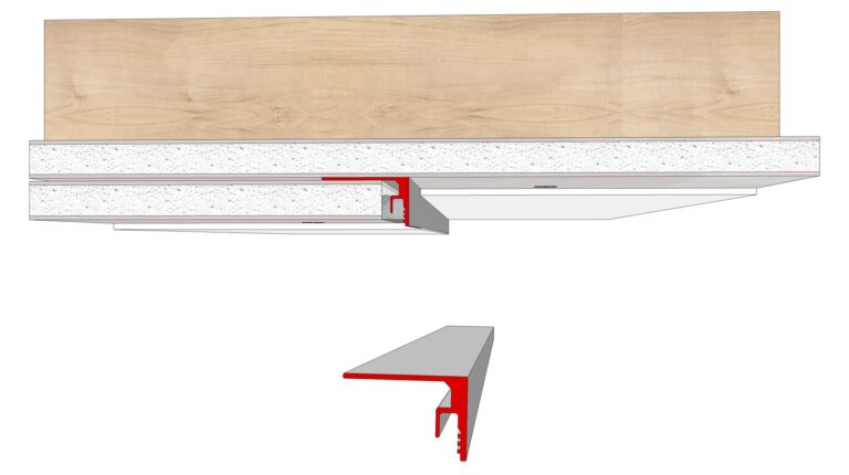LED Ceiling Profiles 10 For ceilings with a change of level: the profile is set into the step, which hides the body and deepens the shadow line.